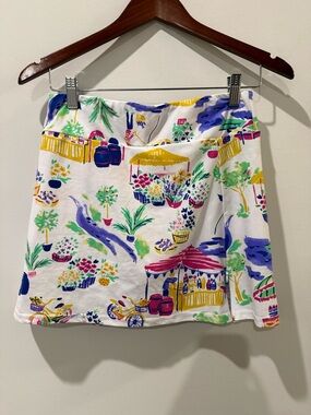 Aryeh White Floral Market Print Skort with Bright Accents Size XS